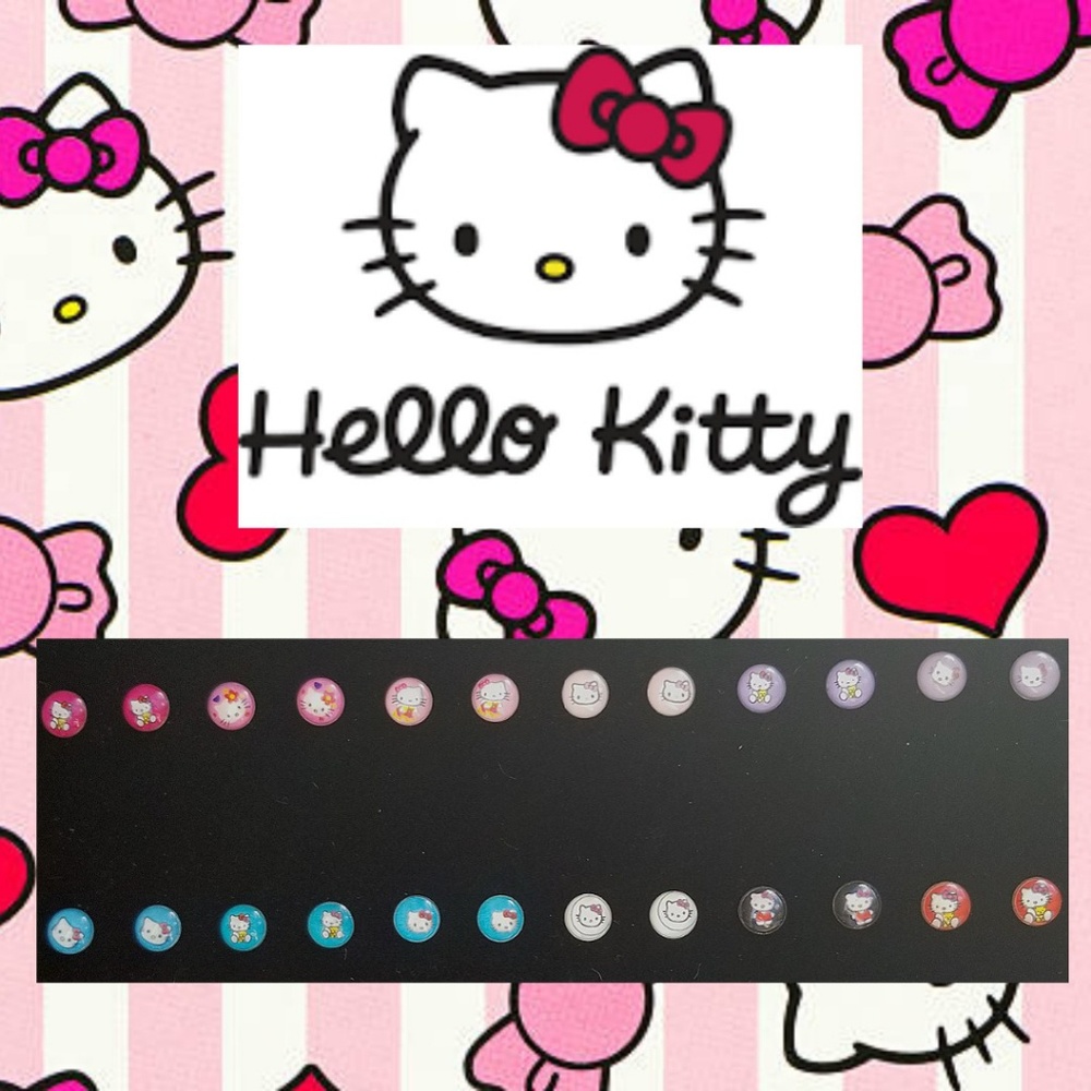 New! Hello Kitty Stud Earrings in Various Colors!